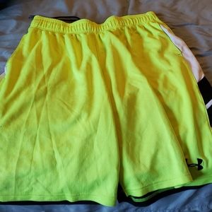 Under armor bright yellow basketball shorts